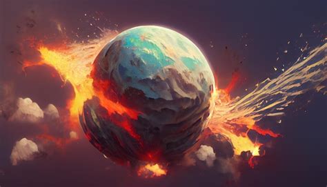 Destruction of planets concept art illustration background image ...