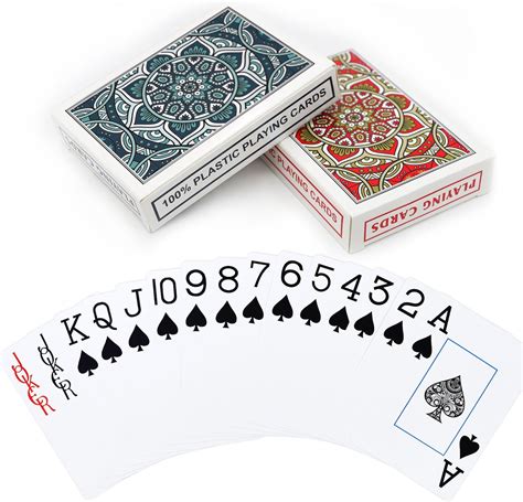 2 Pack Plastic Playing Cards Waterproof Playing Cards Giant Large Print ...