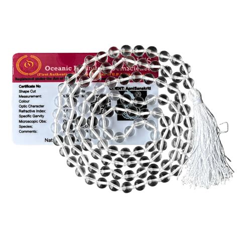 Apnisanskriti 6mm Sphatik Mala with Tussle (108+1 Beads) | Natural ...