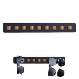 HASTHIP® Wall Mounted Wooden Sunglasses Organizer, 9 PU Loops Eyewear ...