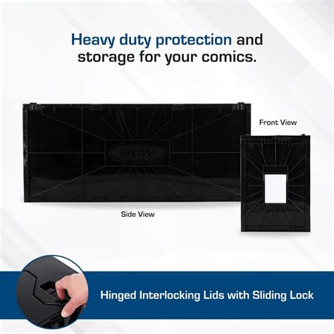 Long Comic Book Bin Black - Holds 300 Comic Books | Acid-Free, Heavy ...
