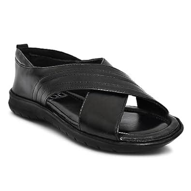 Buy DODA Men's Leather Back Open Sandals (UK 6 to UK 13) (Black, 6) at ...