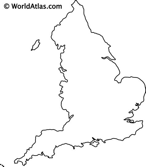 Simple Map Of England Outline