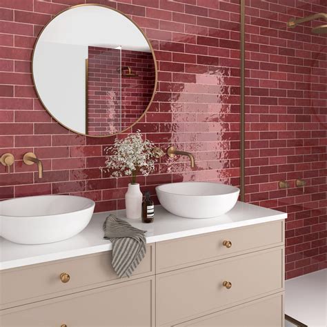 Zellige Bordeaux Ceramic Tile | Floor and Decor