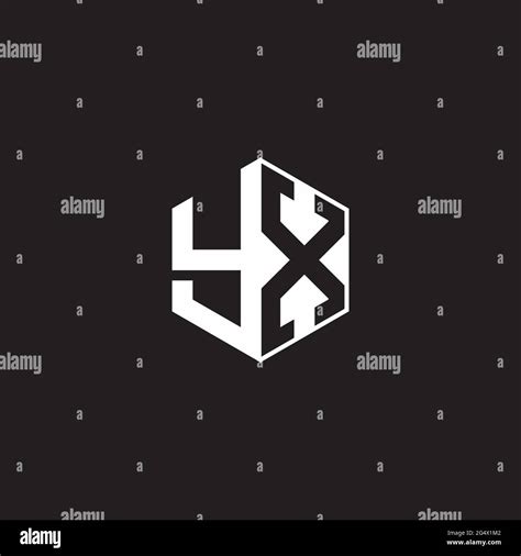 YX Y X XY Logo monogram hexagon with black background negative space ...