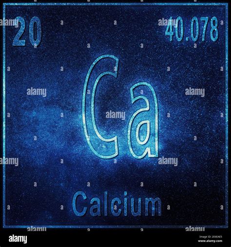 Calcium chemical element, Sign with atomic number and atomic weight, Periodic Table Element ...