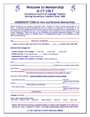 Fillable Online ctcolt Membership Form Word - currentdoc - ctcolt Fax ...