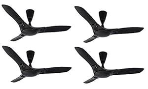 Usha EX9 1200mm Ceiling Fan (Mid Night Black) Pack of 4 : Amazon.in ...