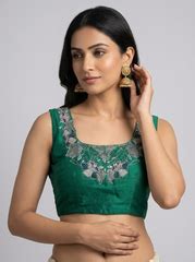 Green Hand Embroidered Blouse – Issa Studio