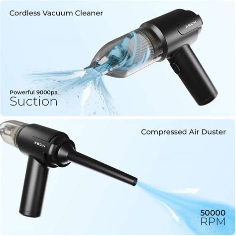 xech Cordless Vacuum Cleaner with Blower Handheld Rechargeable (V-Gun ...