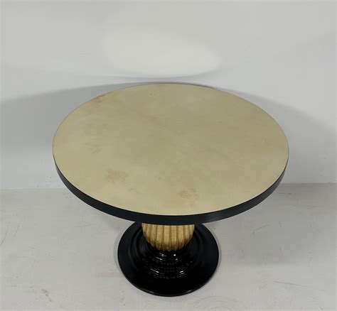 Italian Art Deco Style Parchment, Black lacquer and Gold Leaf Coffee ...