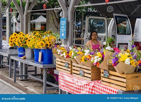 Fresh Flowers for Sale at a Local Farmers Market Editorial Stock Photo ...