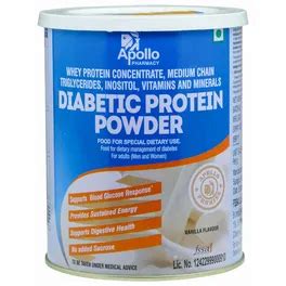 Buy Apollo Pharmacy Diabetic Vanilla Flavour Protein Powder, 400 gm ...