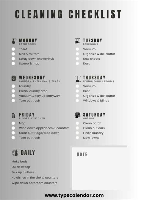 Free Printable House Cleaning Checklist Templates [PDF, Excel, Word]