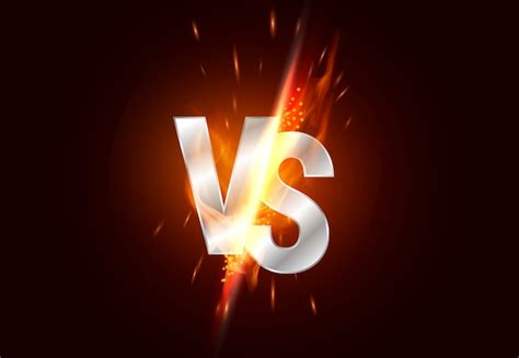 Versus screen. vs battle headline, conflict duel between red and black ...