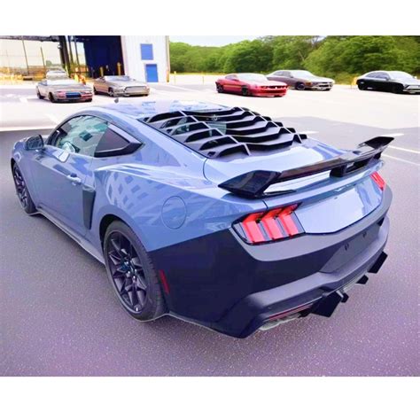 Gloss Black Rear Spoiler W/ Gurney Flap Fit 2024-2025 Up Ford Mustang Dark Horse Style ...
