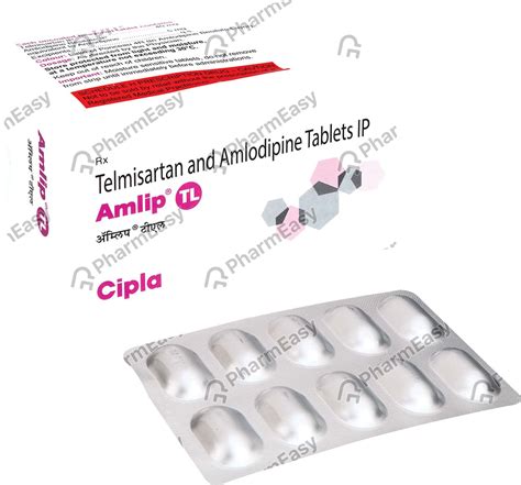 Amlip Tl Strip Of 10 Tablets: Uses, Side Effects, Price & Dosage ...