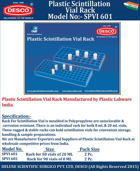 Plastic Rack For Scintillation Vial - Manufacturers, Vendors and ...