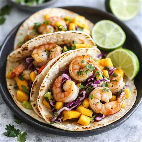 Mango Shrimp Street Tacos with Coconut-Lime Slaw - Tasty Chow