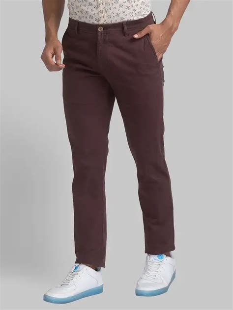 Men Brown Low Rise Tapered Fit Solid Cotton Blend Trouser – MyRaymond