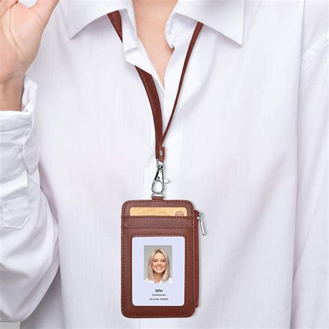 DEZHI 卡套挂绳水晶亚克力透明胸卡工作牌员工证件卡套门禁工牌套-阿里巴巴
