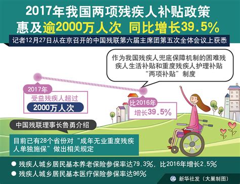 图表：2017年我国两项残疾人补贴政策惠及逾2000万人次 同比增长39.5%_图解图表_中国政府网