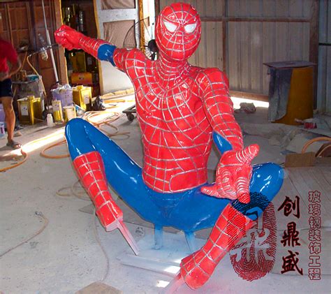 蜘蛛侠雕塑 美国好莱坞电影人物雕像 大型树脂玻璃钢模型加工定做_精益求精石雕城