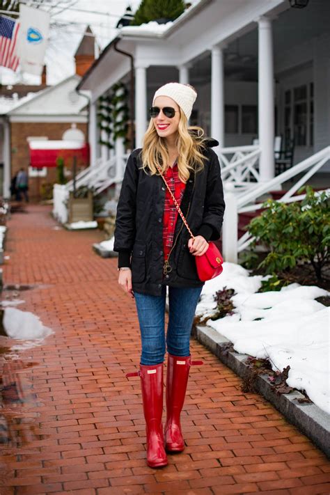 Tall Red Hunter Boots In The Berkshires - Katie's Bliss | Hunter boots ...