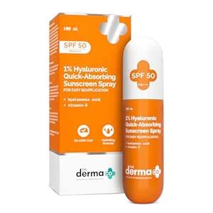 The Derma Co. 1% Hyaluronic Quick-Absorbing Sunscreen Spray |Hyaluronic ...