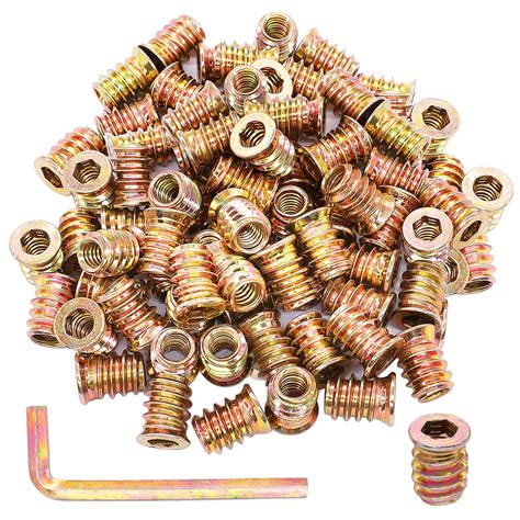 KNLN/60PCS 1/4"-20 15mm Threaded Inserts Nuts for Wood Nutsert ...