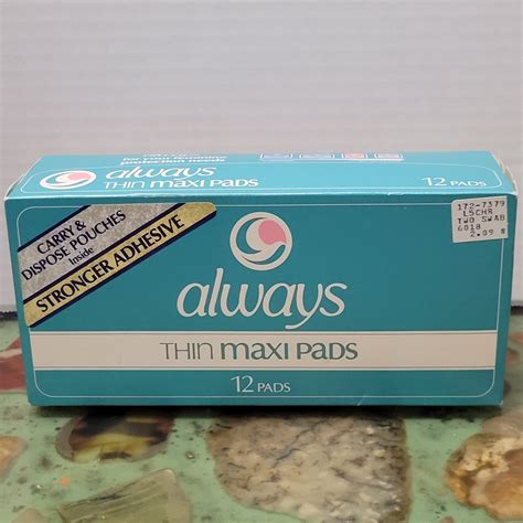 NOS Vtg 1980s Always Thin Maxi Pads Box of 12 Carry & Dispose Pouches ...