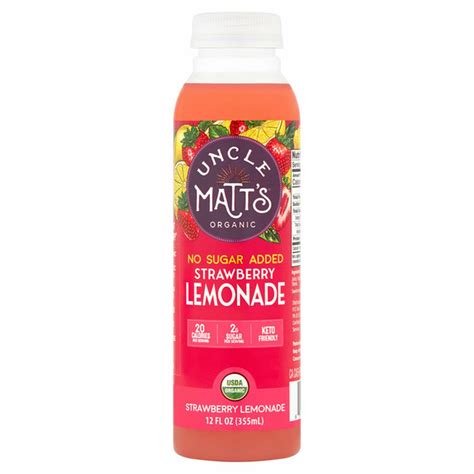 Uncle Matt's Organic No Sugar Added Strawberry Lemonade (12 fl oz ...