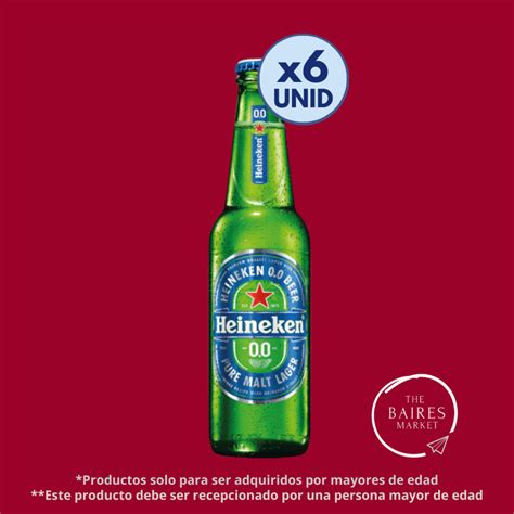 Cerveza Heineken Sin Alcohol 0.0% 330ml X6 - The Baires Market