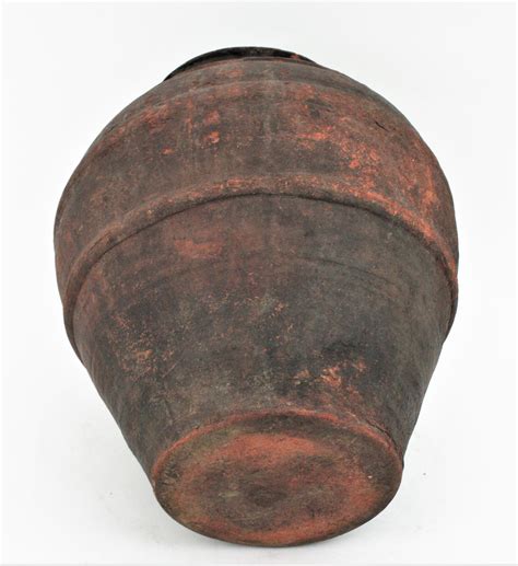 Spanish Dark Terracotta Olive Jar / Vessel For Sale at 1stDibs