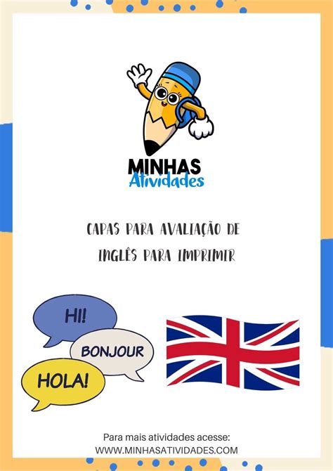 Compre e use agora: Capas para avaliação de inglês!