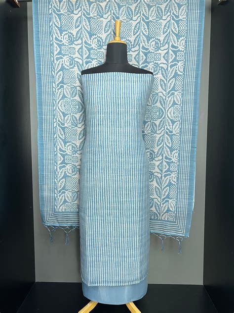Stripes Patterned Linen Cotton Salwar Set | SP378 – Aham Designer Boutique