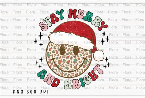 Stay Merry and Bright Christmas PNG Graphic by Flora Co Studio ...