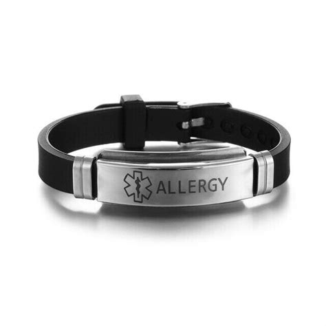Medical Alert Bracelet Silicone Diabetes, Epilepsy, Warfarin, ETC ...