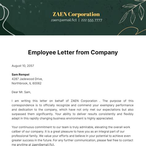 Letter Format For Change Of Address