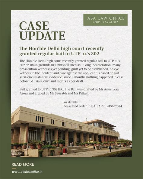 Delhi High Court Grants Regular Bail in 302 IPC Case: A Landmark Move ...