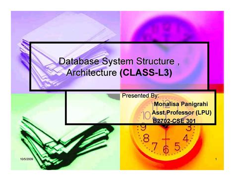 Class L3 - Lecture notes 3 - Database System Structure , Architecture ...
