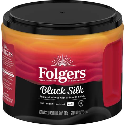 Pack of 2 - Folgers Black Silk Dark Roast Ground Coffee, 22.6 Ounce ...