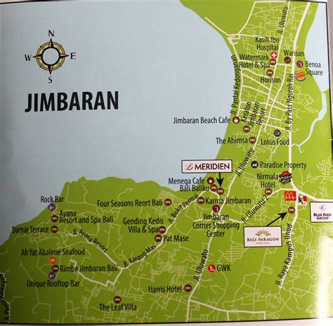 Map Of Jimbaran Bay Bali