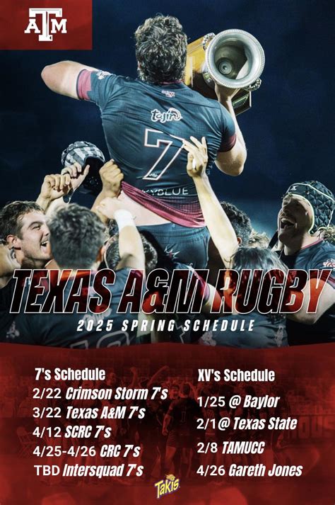 Texas - Your Fighting Texas Aggie Men's Rugby Spring 2025 Schedule ...