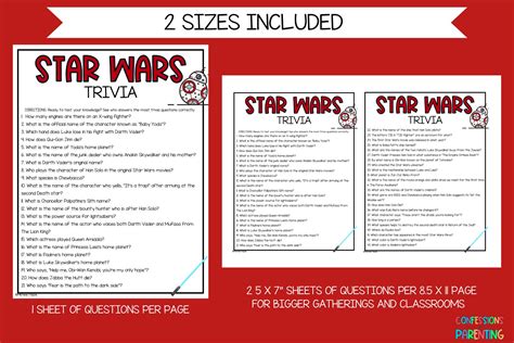 Printable Star Wars Trivia