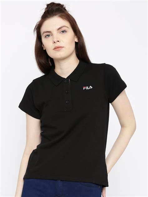 Fila black polo shirt new arrivals