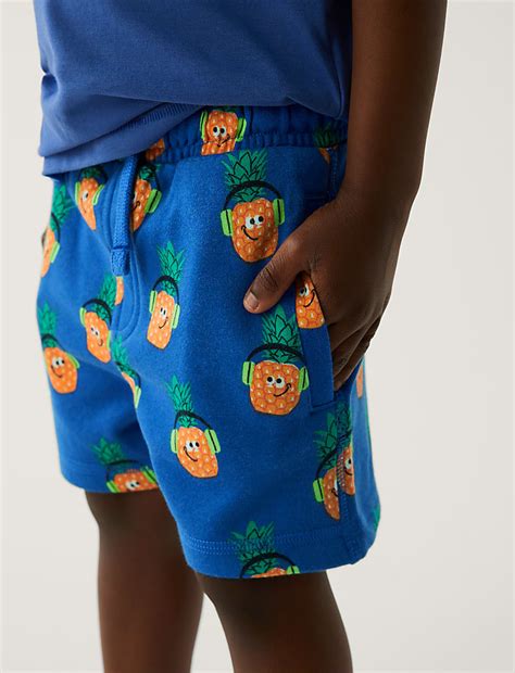 Buy Cotton Rich Pineapple Shorts at Marks & Spencer