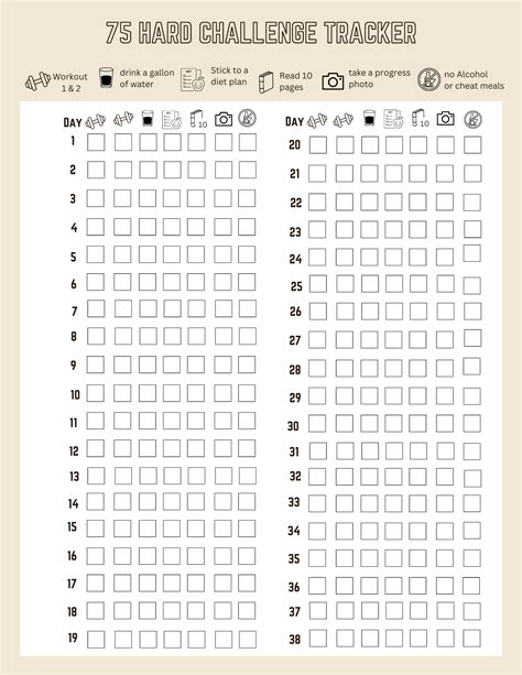 75 hard challenge tracker page 1 – Artofit