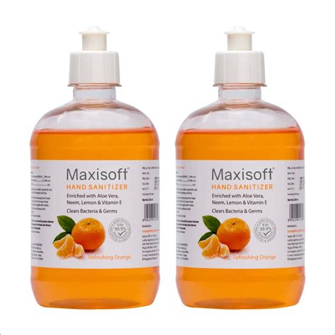 Buy MAXISOFT HAND SANITIZER GEL (REFRESHING ORANGE) 500 ML Online & Get ...