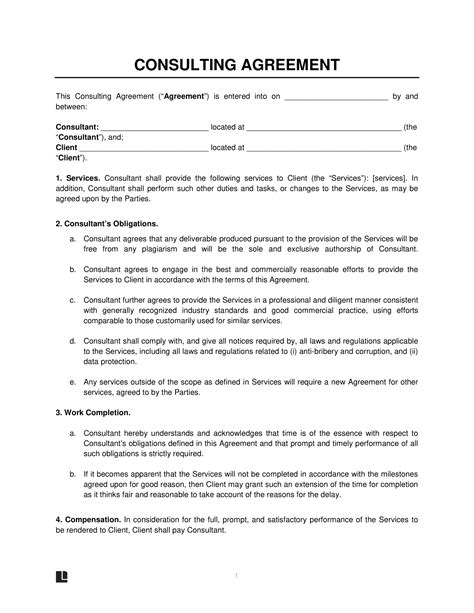 Marketing Consulting Agreement Template